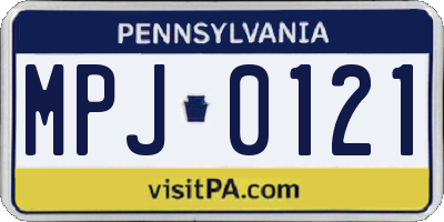 PA license plate MPJ0121