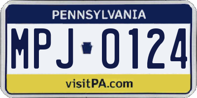 PA license plate MPJ0124