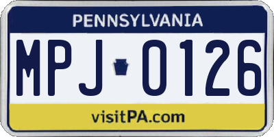 PA license plate MPJ0126