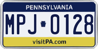 PA license plate MPJ0128
