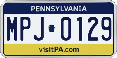 PA license plate MPJ0129