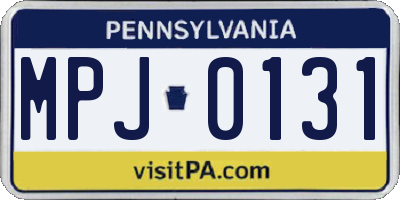 PA license plate MPJ0131