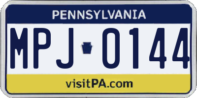PA license plate MPJ0144