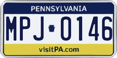 PA license plate MPJ0146