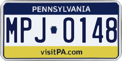 PA license plate MPJ0148