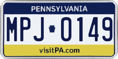 PA license plate MPJ0149