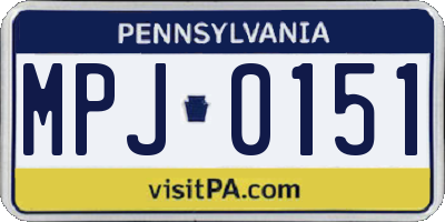 PA license plate MPJ0151