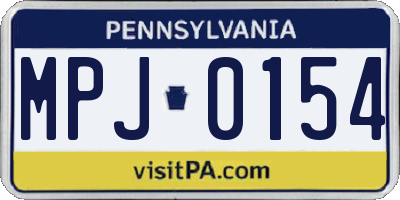 PA license plate MPJ0154