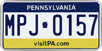 PA license plate MPJ0157