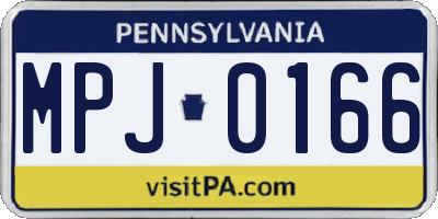 PA license plate MPJ0166