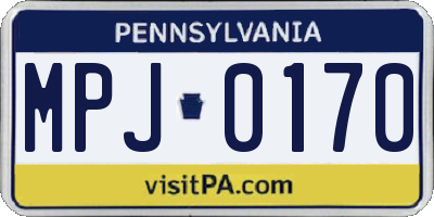 PA license plate MPJ0170