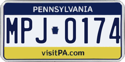 PA license plate MPJ0174