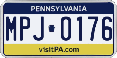 PA license plate MPJ0176