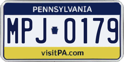 PA license plate MPJ0179