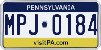 PA license plate MPJ0184