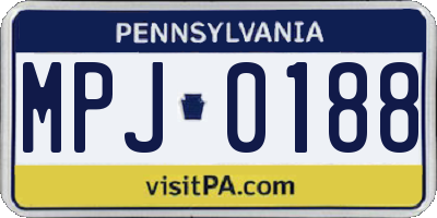 PA license plate MPJ0188