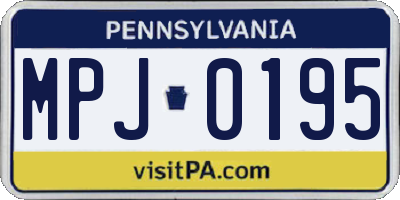 PA license plate MPJ0195