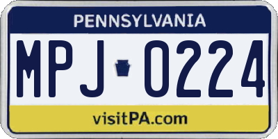 PA license plate MPJ0224