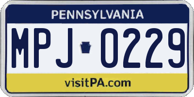 PA license plate MPJ0229