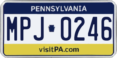 PA license plate MPJ0246