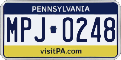 PA license plate MPJ0248