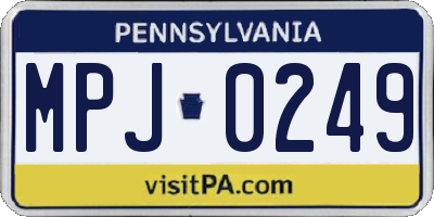 PA license plate MPJ0249