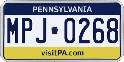 PA license plate MPJ0268