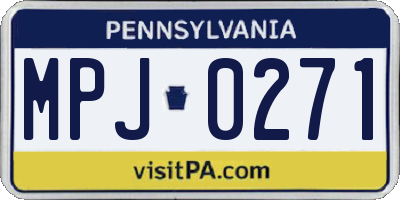 PA license plate MPJ0271