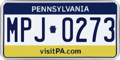 PA license plate MPJ0273