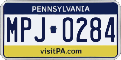 PA license plate MPJ0284