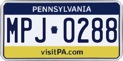 PA license plate MPJ0288