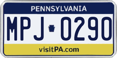 PA license plate MPJ0290