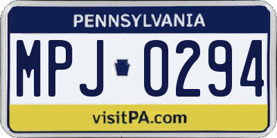 PA license plate MPJ0294