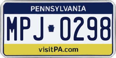 PA license plate MPJ0298