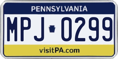 PA license plate MPJ0299