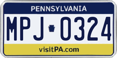 PA license plate MPJ0324