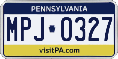 PA license plate MPJ0327