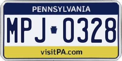 PA license plate MPJ0328
