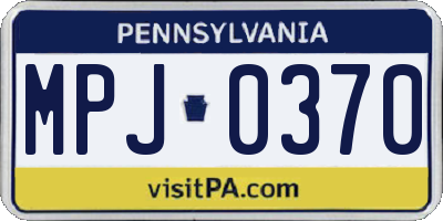 PA license plate MPJ0370