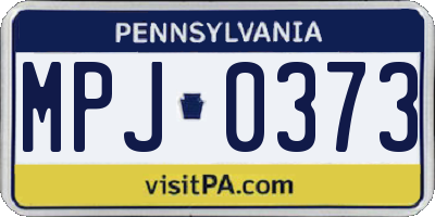 PA license plate MPJ0373