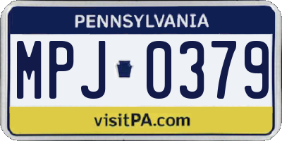 PA license plate MPJ0379