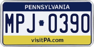 PA license plate MPJ0390