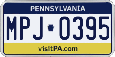 PA license plate MPJ0395