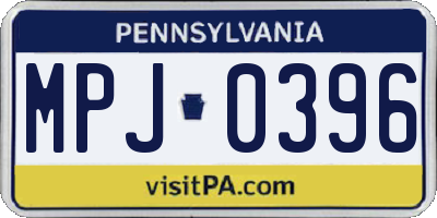 PA license plate MPJ0396