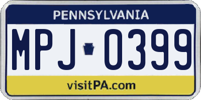 PA license plate MPJ0399