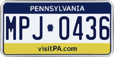 PA license plate MPJ0436