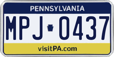 PA license plate MPJ0437