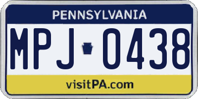 PA license plate MPJ0438