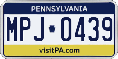 PA license plate MPJ0439