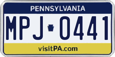 PA license plate MPJ0441